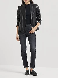 Cotton Ribbed Jersey Top with Monili