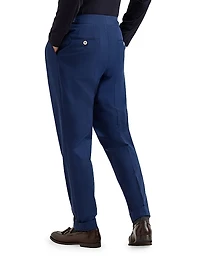 Tailor Fit Trousers with Double Pleats and Waist Tabs