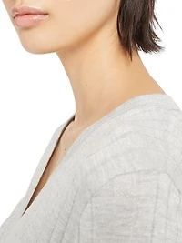 Sparkling Cashmere and Silk Rib Knit Sweater