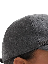Virgin Wool and Cashmere Flannel Baseball Cap with Shiny Band