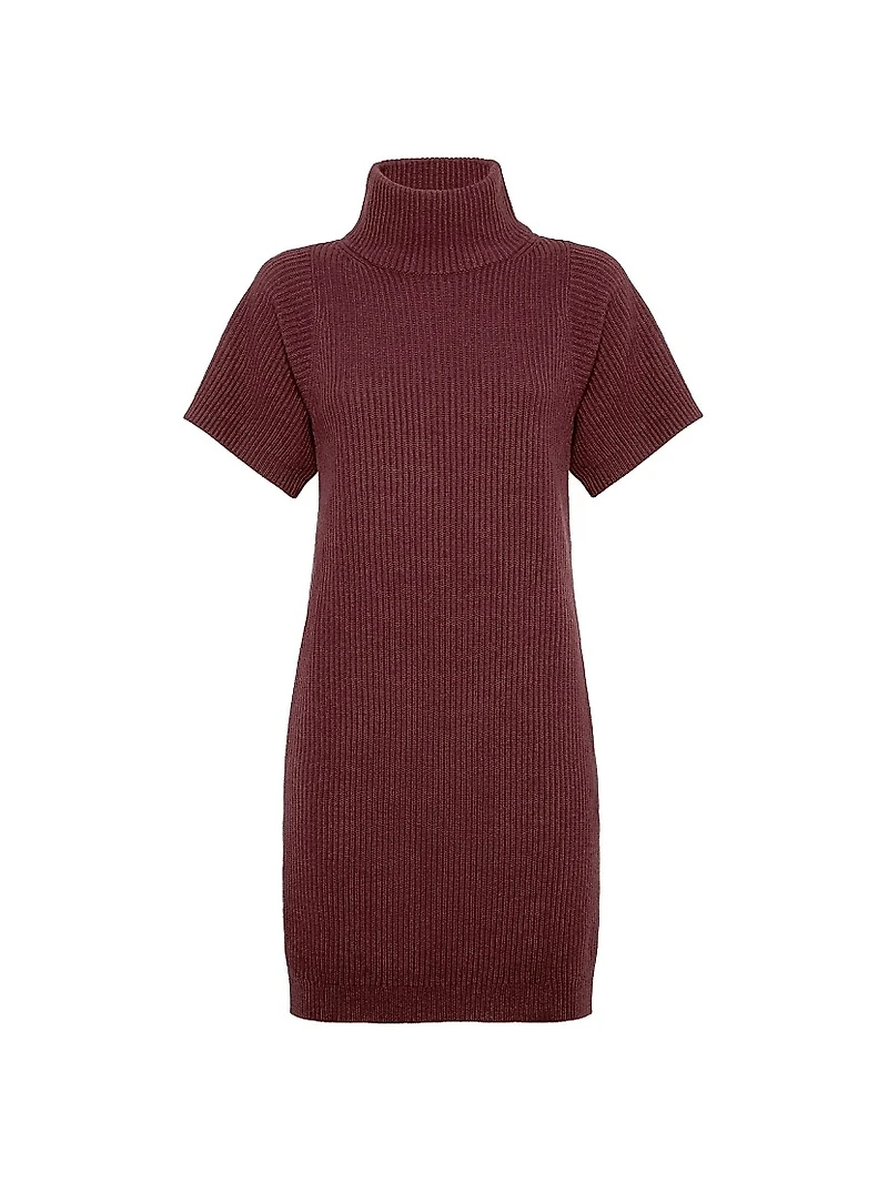 Virgin Wool, Cashmere and Silk English Rib Knit Dress