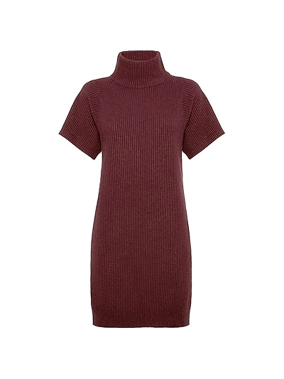 Virgin Wool, Cashmere and Silk English Rib Knit Dress