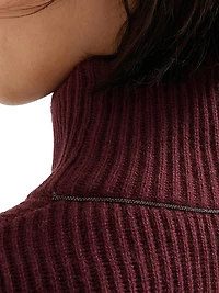 Virgin Wool, Cashmere and Silk English Rib Knit Dress