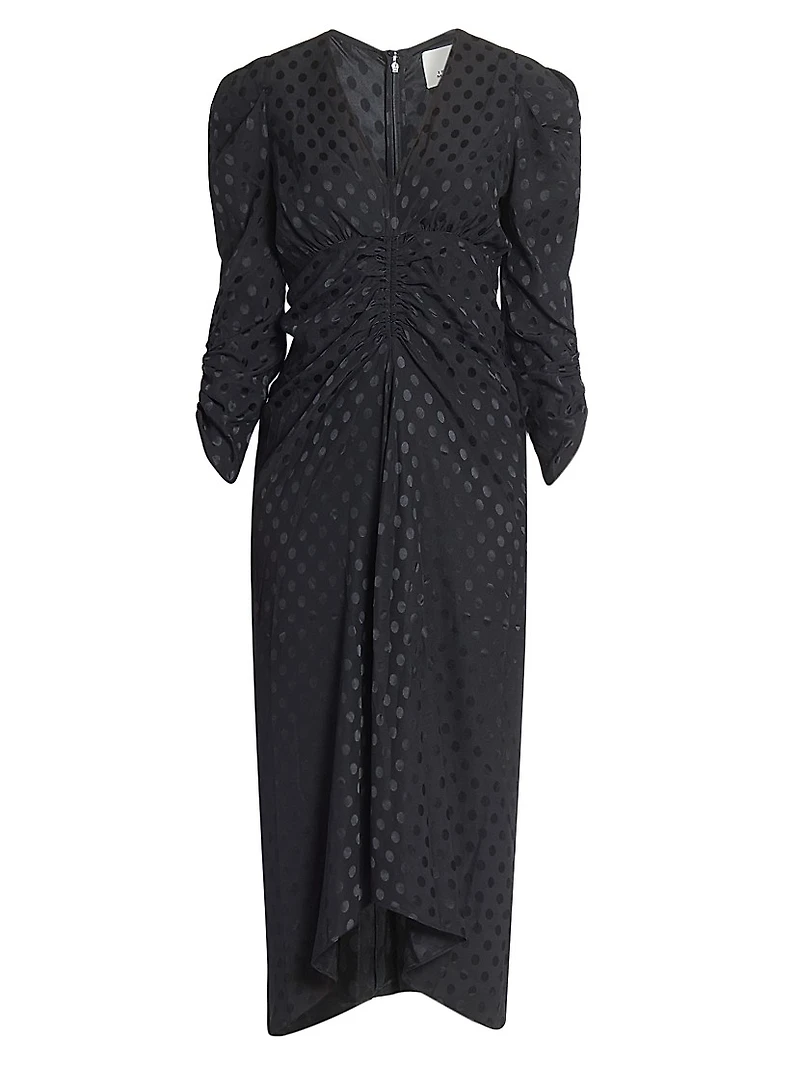 Albini Dot Stretch Silk Midi-Dress