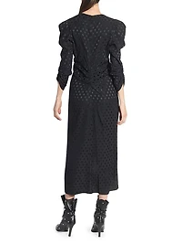 Albini Dot Stretch Silk Midi-Dress