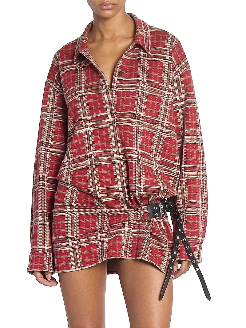 Blandia Slouchy Flannel Minidress