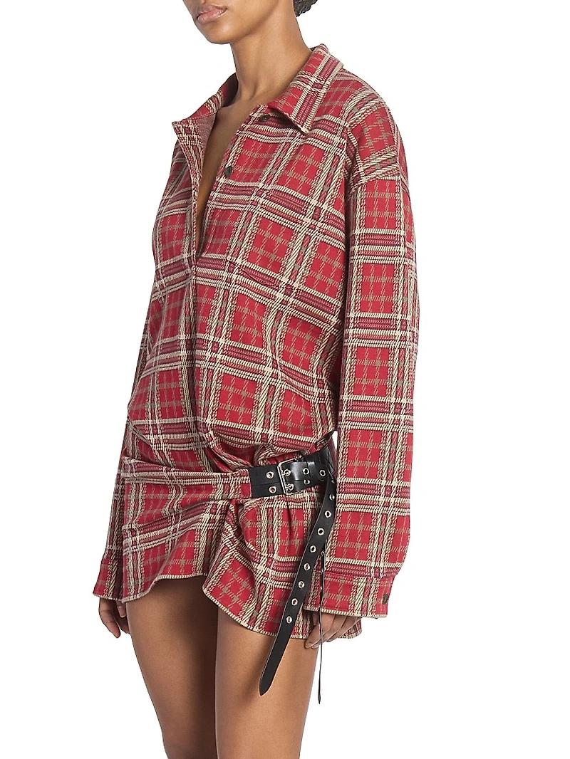 Blandia Slouchy Flannel Minidress