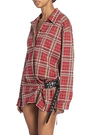 Blandia Slouchy Flannel Minidress
