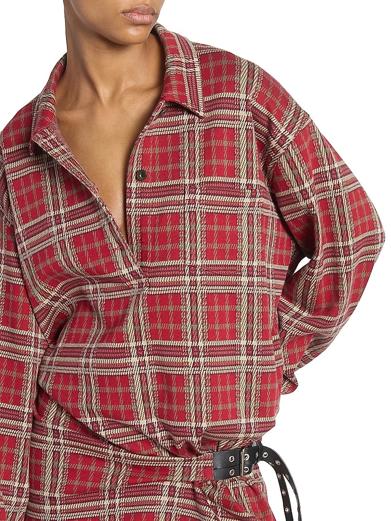 Blandia Slouchy Flannel Minidress