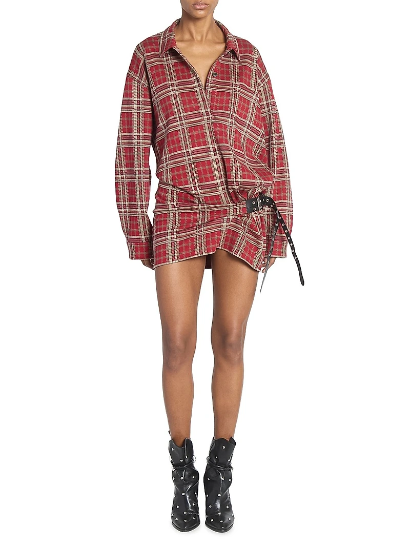 Blandia Slouchy Flannel Minidress