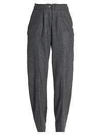 Rakia Virgin Wool Striped Tapered Pants