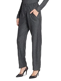 Rakia Virgin Wool Striped Tapered Pants