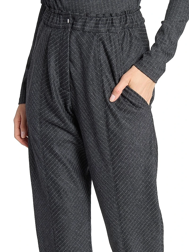 Rakia Virgin Wool Striped Tapered Pants