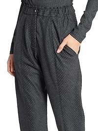 Rakia Virgin Wool Striped Tapered Pants