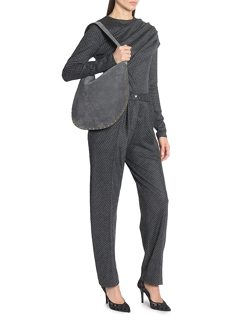 Rakia Virgin Wool Striped Tapered Pants