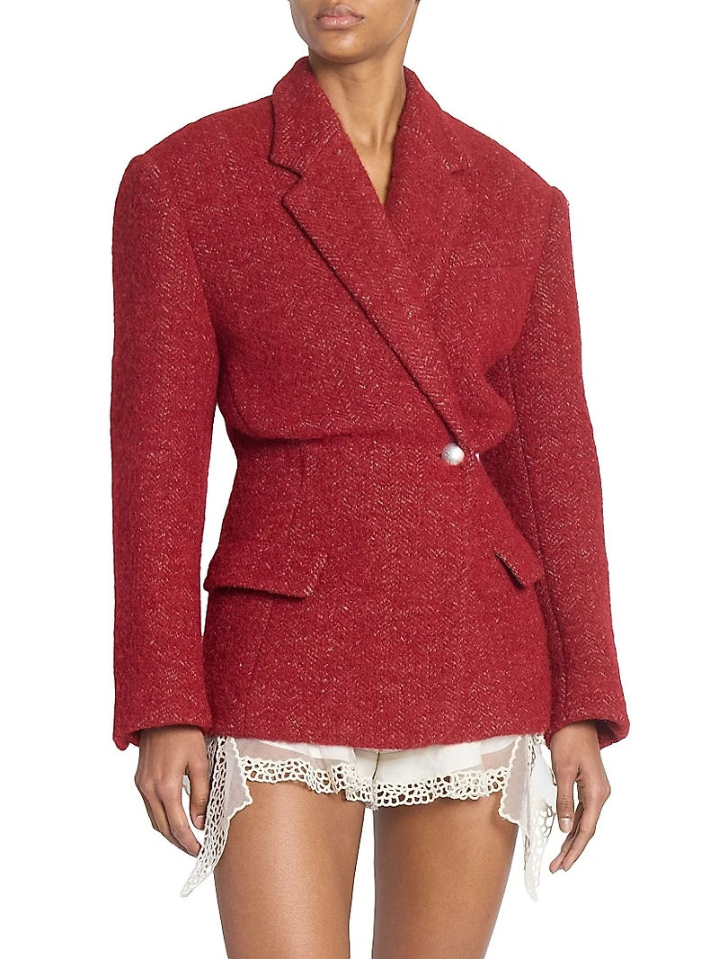 Gallie Tweed Single-Breasted Blazer