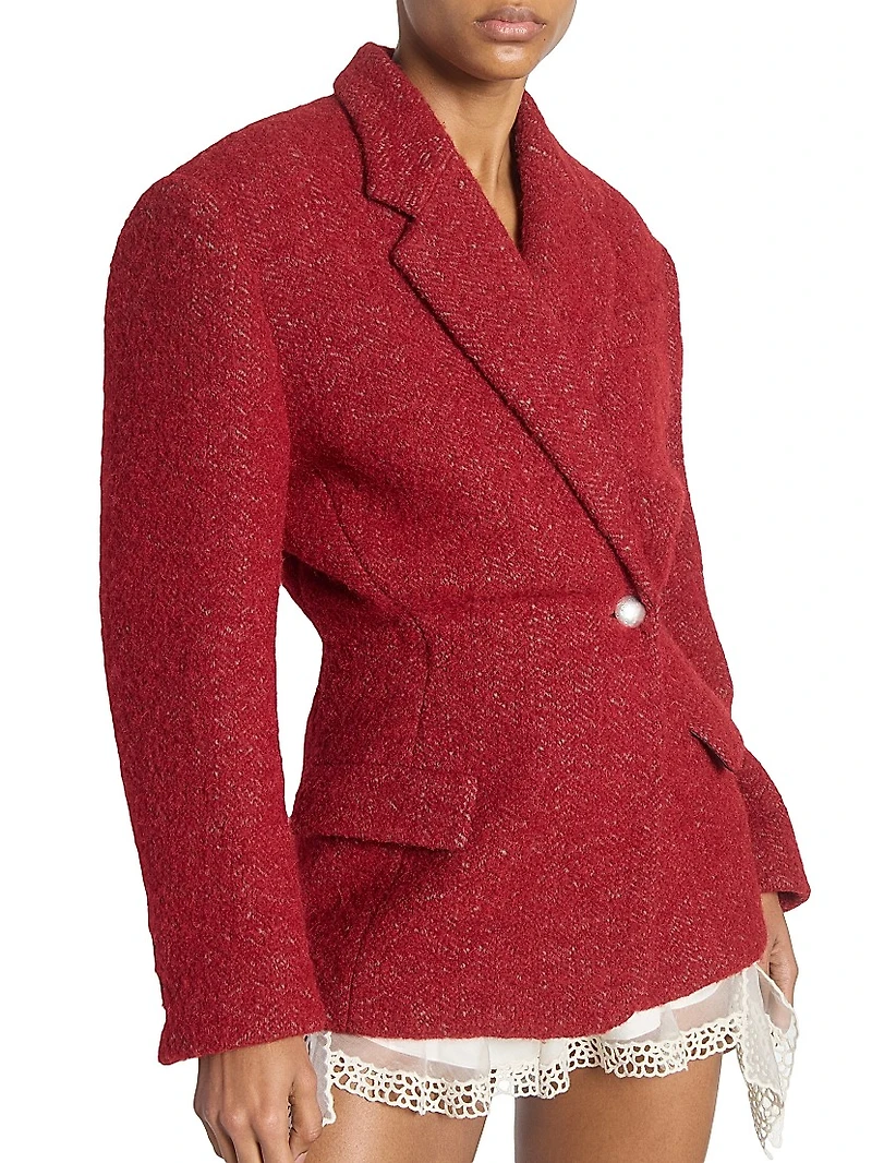 Gallie Tweed Single-Breasted Blazer