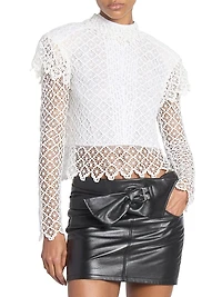 Ludivine Ruffle-Trim Lace Top