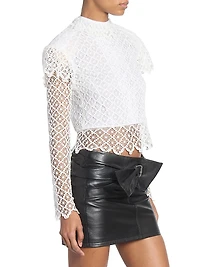 Ludivine Ruffle-Trim Lace Top