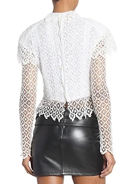 Ludivine Ruffle-Trim Lace Top
