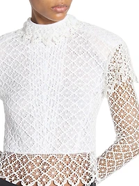 Ludivine Ruffle-Trim Lace Top