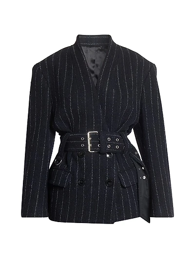 Fyma Striped Wool Blazer