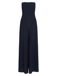 Jade Strapless Wool Wide-Leg Jumpsuit