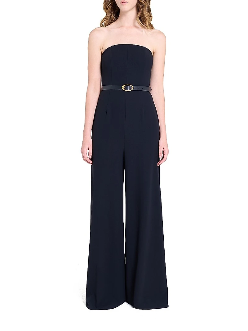 Jade Strapless Wool Wide-Leg Jumpsuit