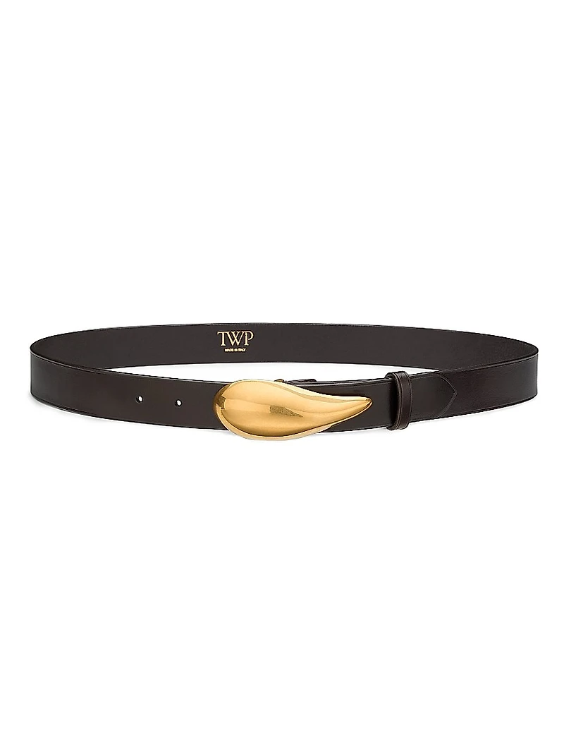 Molded Mussel Medium Leather Belt
