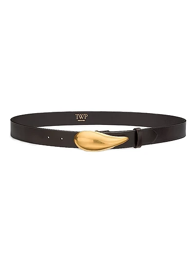 Molded Mussel Medium Leather Belt