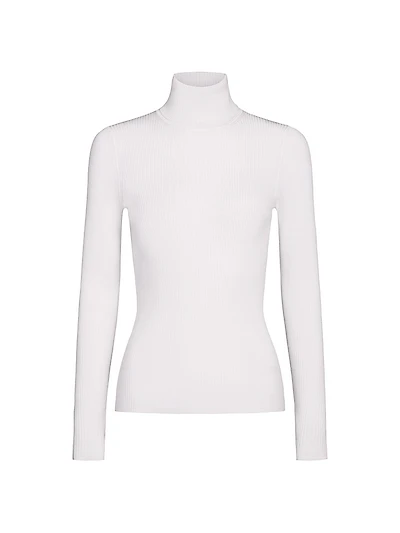 Rib-Knit Wool Turtleneck