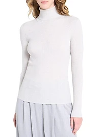 Rib-Knit Wool Turtleneck