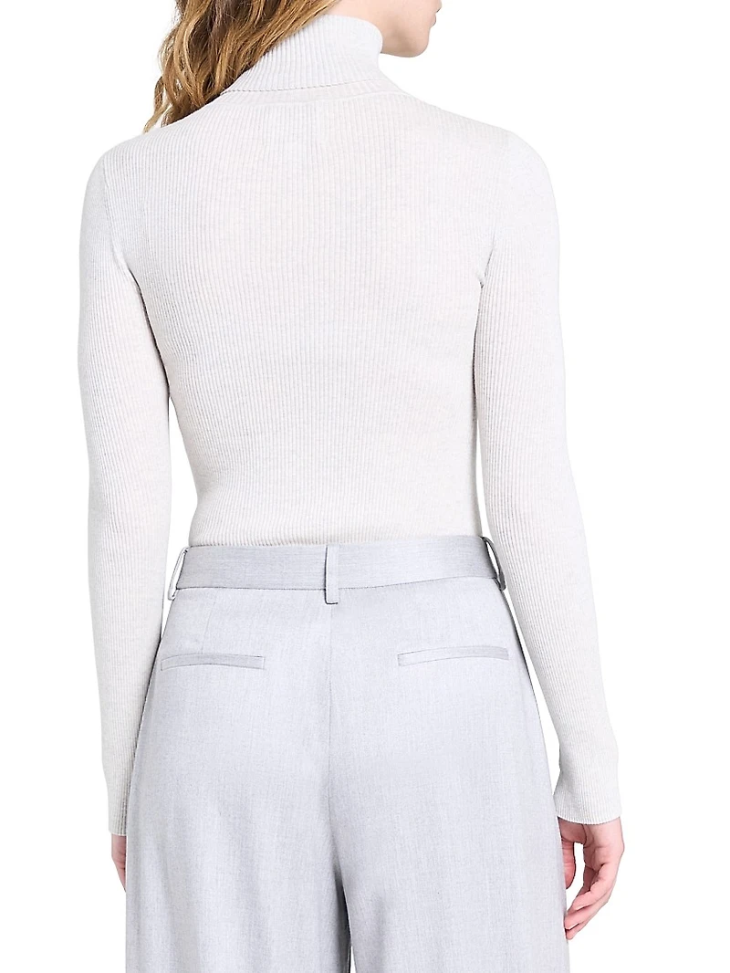 Rib-Knit Wool Turtleneck