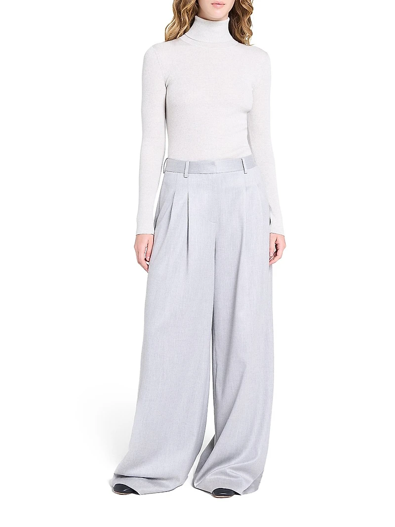 Rib-Knit Wool Turtleneck