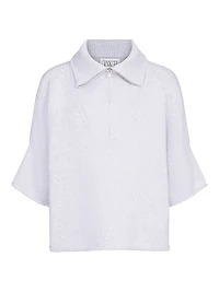 Paneled Cashmere Half-Zip T-Shirt