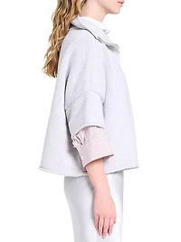 Paneled Cashmere Half-Zip T-Shirt