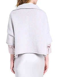 Paneled Cashmere Half-Zip T-Shirt