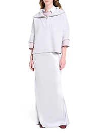 Paneled Cashmere Half-Zip T-Shirt