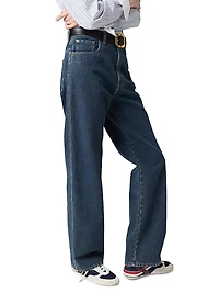 Flocked Denim Trousers