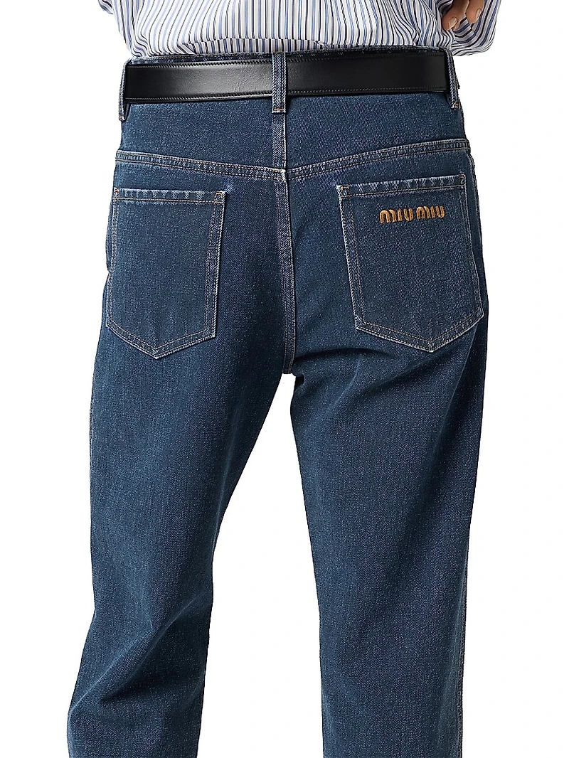 Flocked Denim Trousers