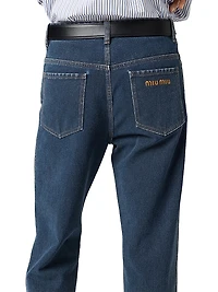 Flocked Denim Trousers