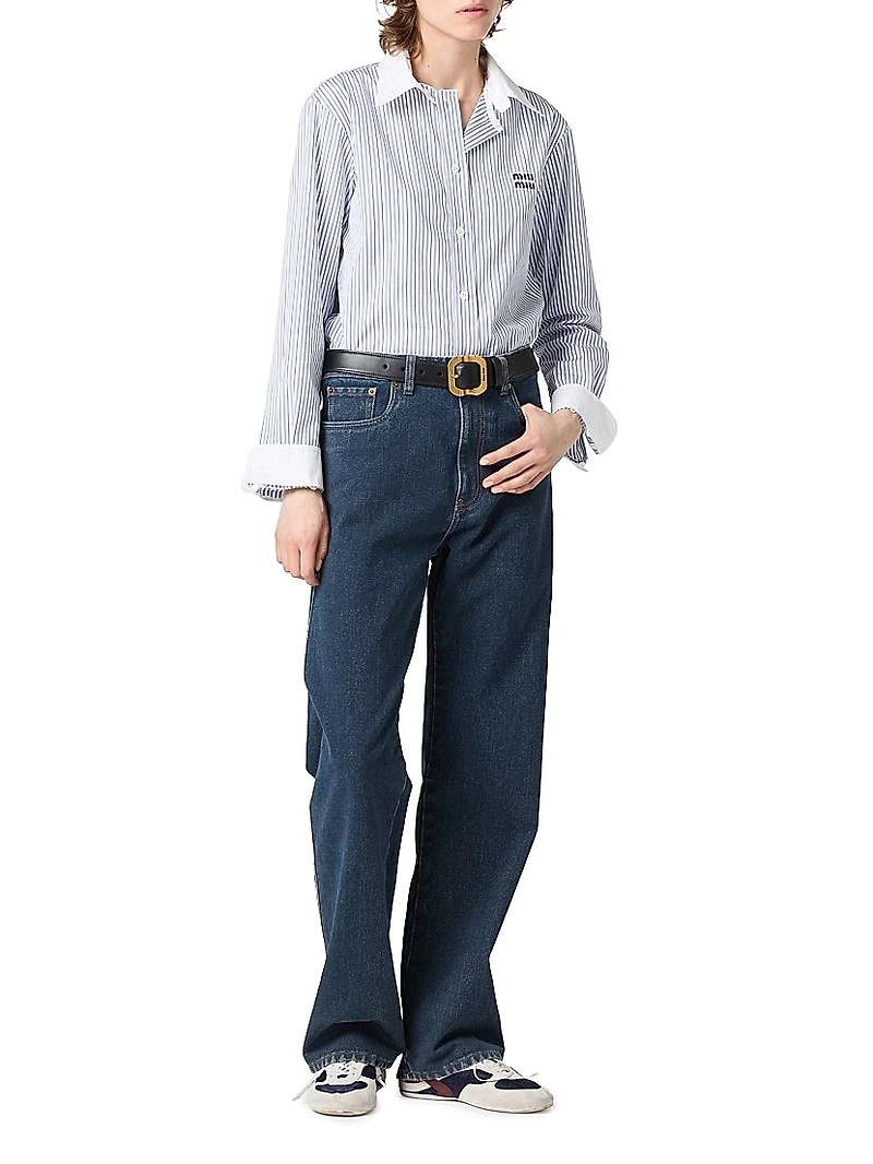 Flocked Denim Trousers
