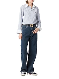 Flocked Denim Trousers