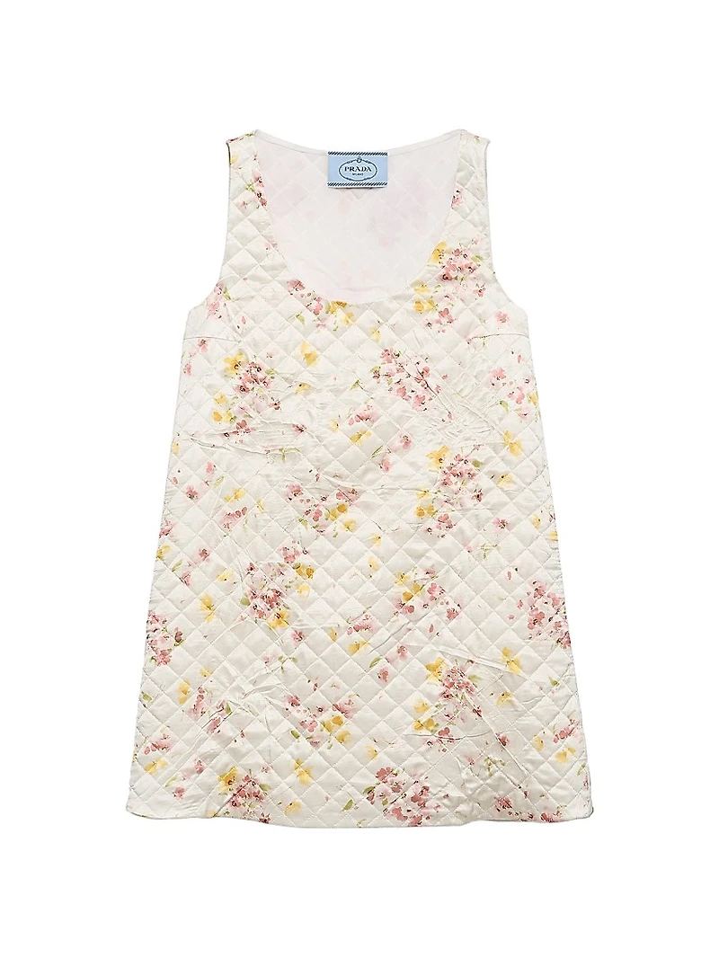 Quilted Satin Mini Dress