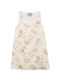 Quilted Satin Mini Dress