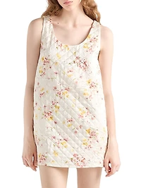 Quilted Satin Mini Dress