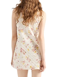 Quilted Satin Mini Dress