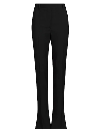 Stretch Wool Straight Trousers
