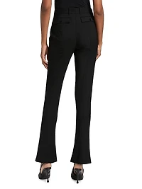Stretch Wool Straight Trousers
