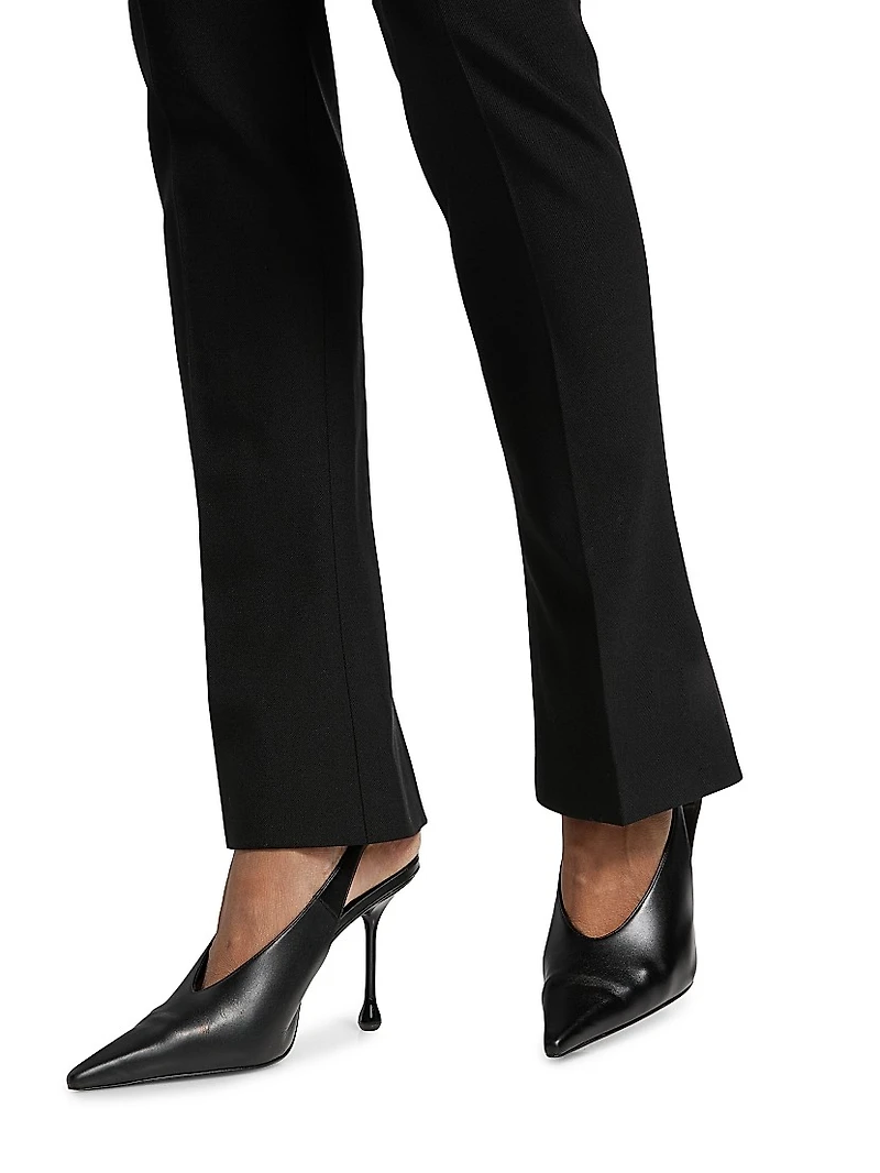 Stretch Wool Straight Trousers